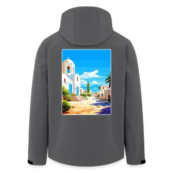 Kos Griechenland Reise Poster Souvenir Postkarte Farbe - Recycelte Männer Softshell-Jacke von Stanley/Stella - Schwarz - Hinten - AI Model Male 185 light (185cm)