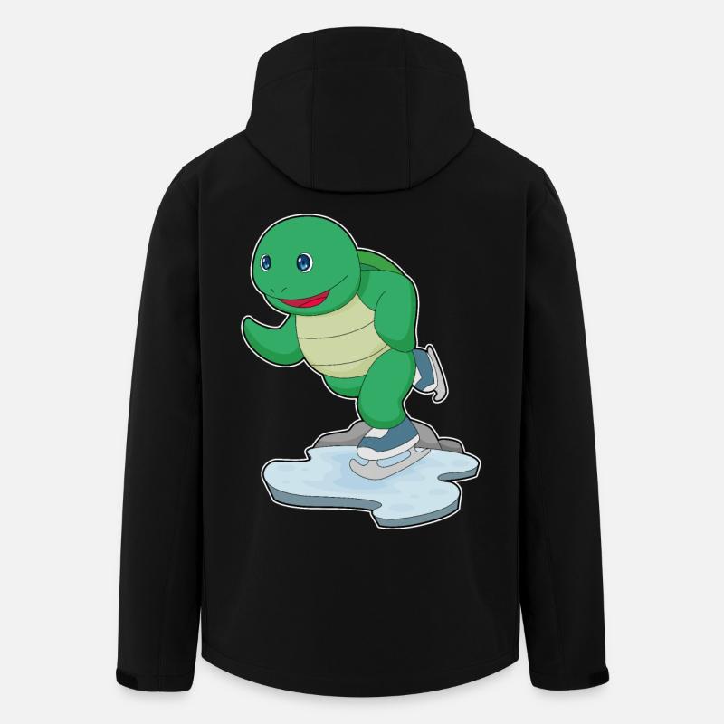 Schildkröte Eislaufen Schlittschuhe - Recycelte Männer Softshell-Jacke von Stanley/Stella - Schwarz