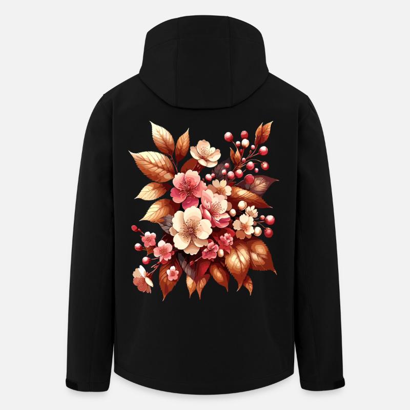 Boho Blumenstrauß Herbstblütenzauber - Recycelte Männer Softshell-Jacke von Stanley/Stella - Schwarz