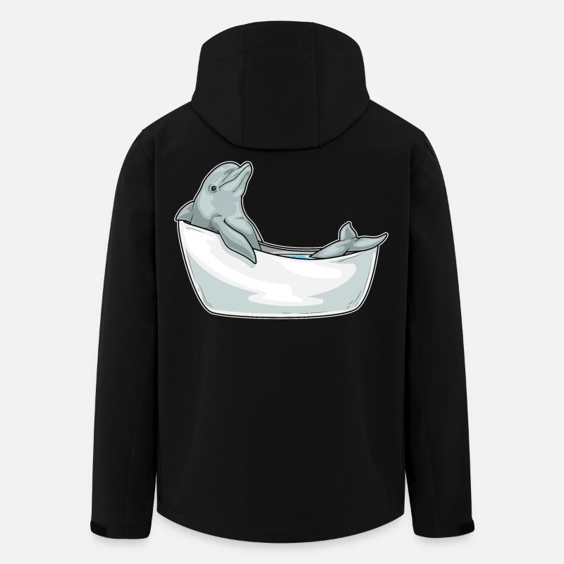 Dolphin Bathing Bathtub - Men’s Recycled Softshell Jacket by Stanley/Stella - black