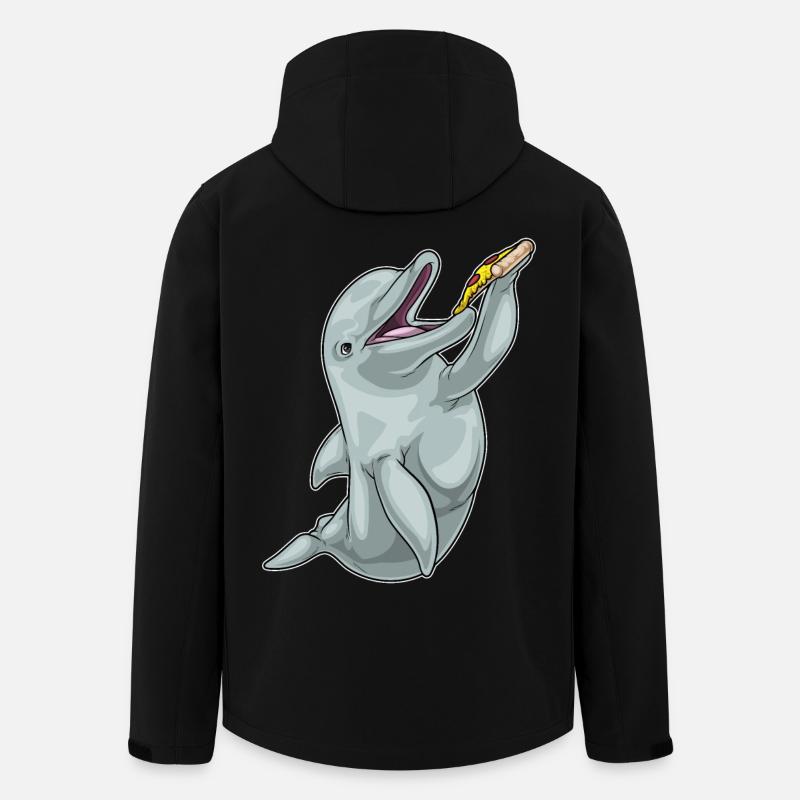 Delfin Pizza - Recycelte Männer Softshell-Jacke von Stanley/Stella - Schwarz