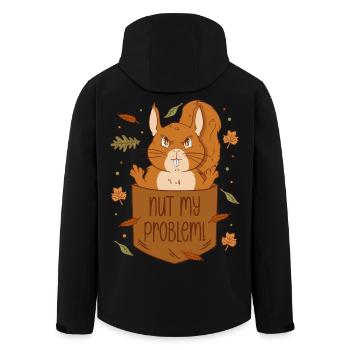 Eichhörnchen Brusttasche - Nut my problem - Recycelte Männer Softshell-Jacke von Stanley/Stella - Schwarz - Hinten - AI Model Male 185 light (185cm)