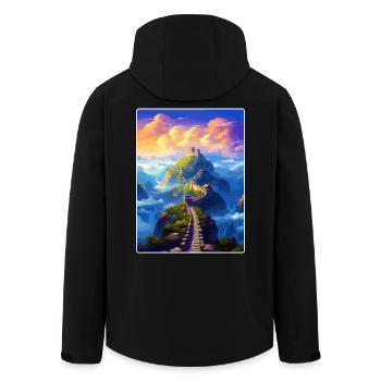 Großartig von China Reise Poster Souvenir Malerei WPA - Recycelte Männer Softshell-Jacke von Stanley/Stella - Schwarz - Hinten - AI Model Male 185 light (185cm)