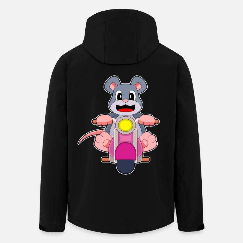 Maus Motorrad - Recycelte Männer Softshell-Jacke von Stanley/Stella - Schwarz