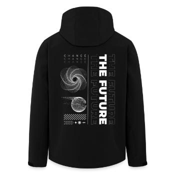 Future Quote Abstract Streetwear - Men’s Recycled Softshell Jacket by Stanley/Stella - black - Back - AI Model Male 185 light (185cm)