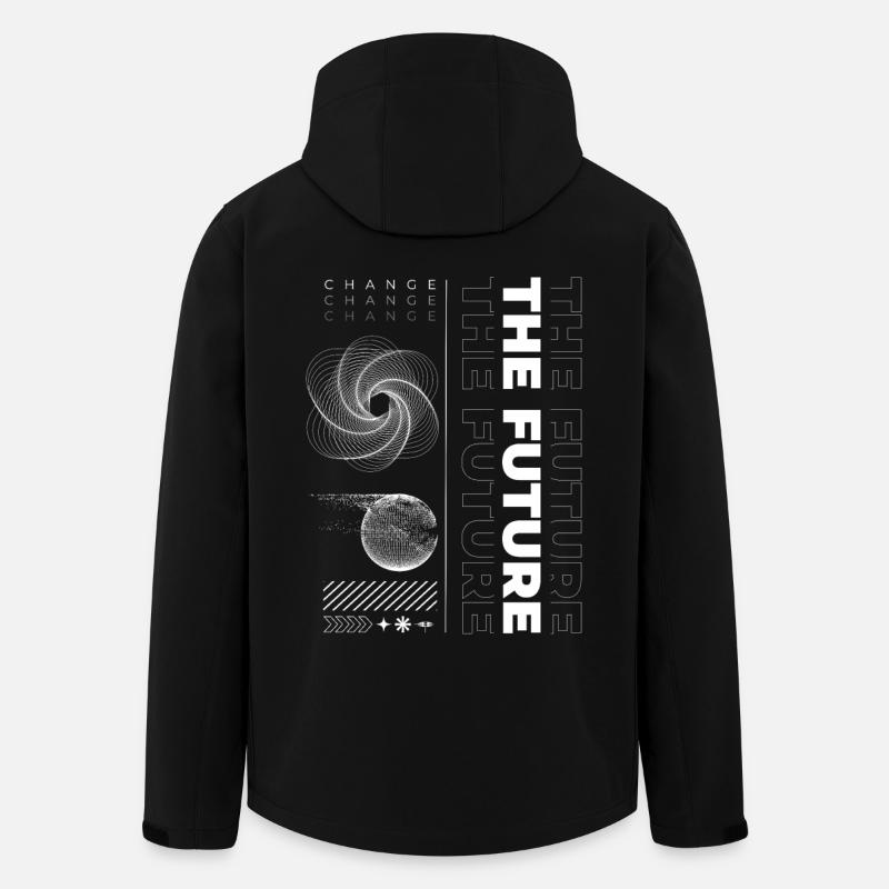 Citation future Abstrait Streetwear - Veste softshell homme en polyester recyclé Stanley/Stella - noir