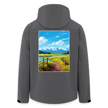 Tor des Arktischen Nationalparks Reiseplakat WPA - Recycelte Männer Softshell-Jacke von Stanley/Stella - Schwarz - Hinten - AI Model Male 185 light (185cm)