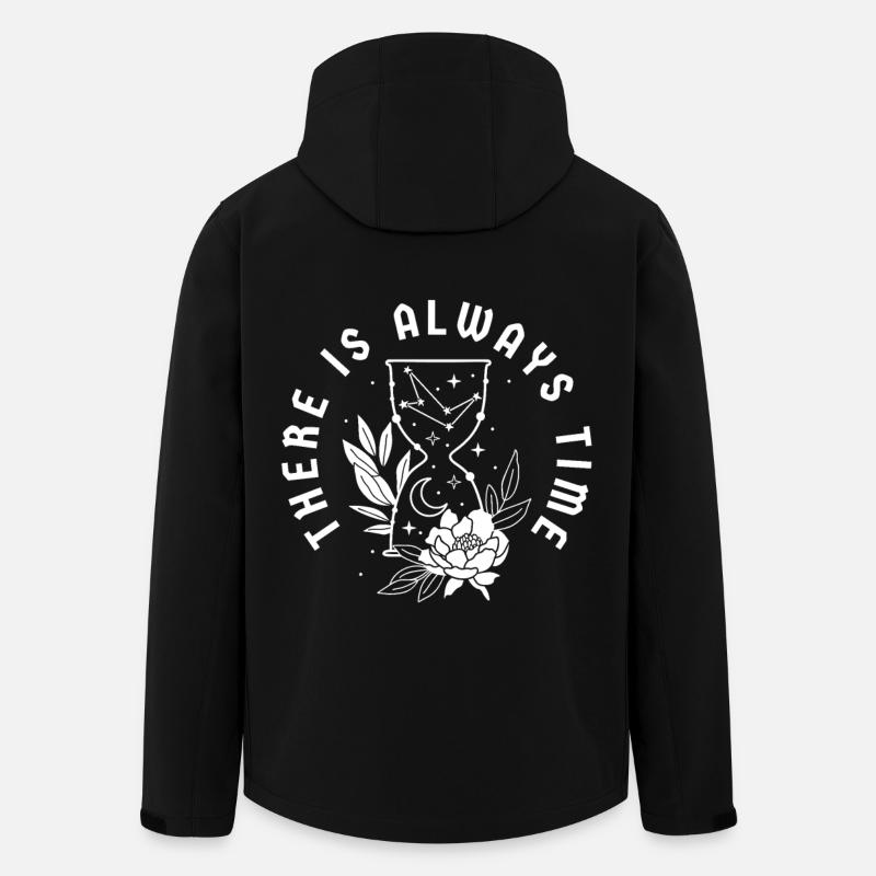 Zeit Zitat Sanduhr Blumen - Recycelte Männer Softshell-Jacke von Stanley/Stella - Schwarz