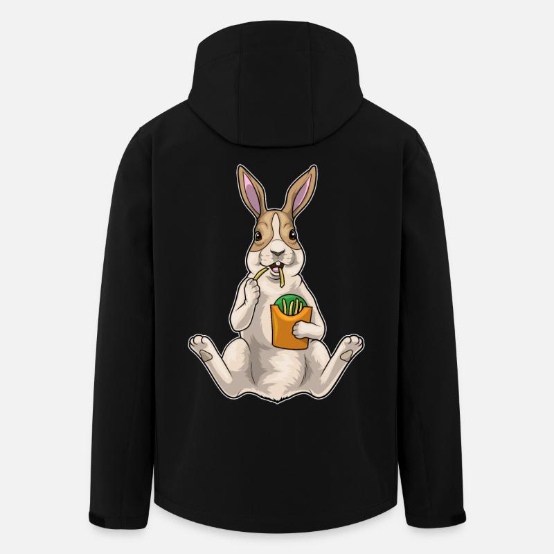 Frites lapin - Veste softshell homme en polyester recyclé Stanley/Stella - noir