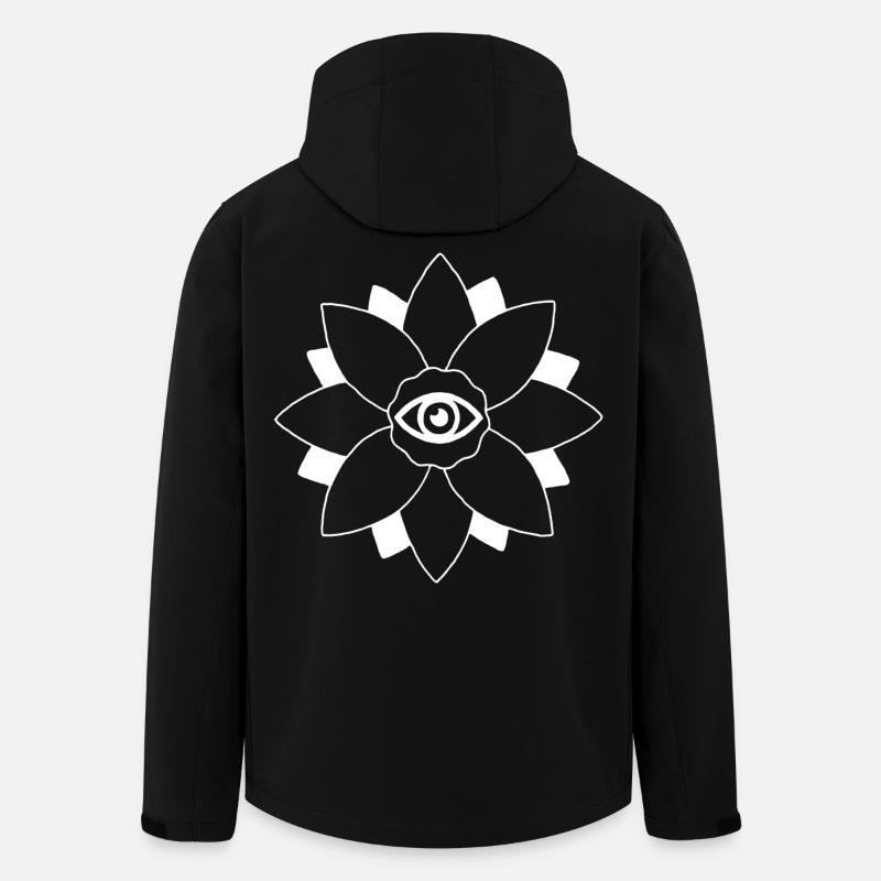 Weiße Lotusblume - Recycelte Männer Softshell-Jacke von Stanley/Stella - Schwarz