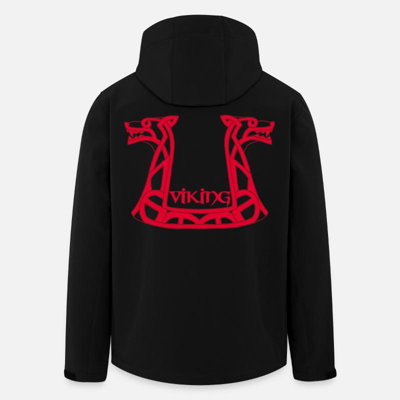 Wikinger Roter Drache - Recycelte Männer Softshell-Jacke von Stanley/Stella - Schwarz