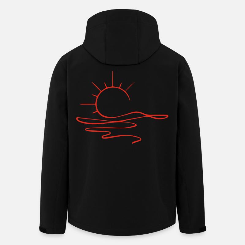 Sunset Sketch (Red) - Men’s Recycled Softshell Jacket by Stanley/Stella - black