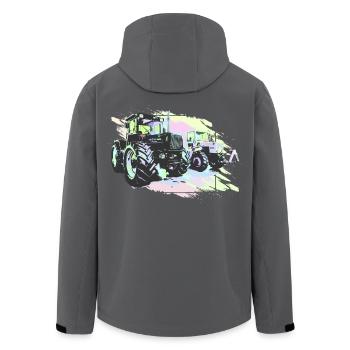 Vieux tracteurs - Veste softshell homme en polyester recyclé Stanley/Stella - charbon - Dos - AI Model Male 185 light (185cm)