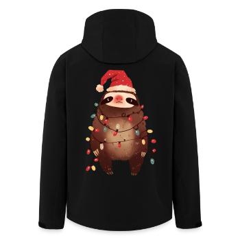 Lustiges Faultier Lichterkette Weihnachtsbaum - Recycelte Männer Softshell-Jacke von Stanley/Stella - Schwarz - Hinten - AI Model Male 185 light (185cm)