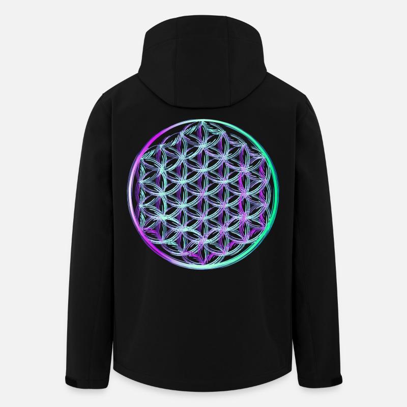 Lebensblume - Recycelte Männer Softshell-Jacke von Stanley/Stella - Schwarz