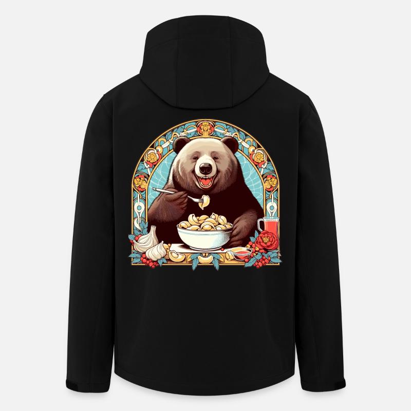 Pelmeni Bär Geschenk - Recycelte Männer Softshell-Jacke von Stanley/Stella - Schwarz
