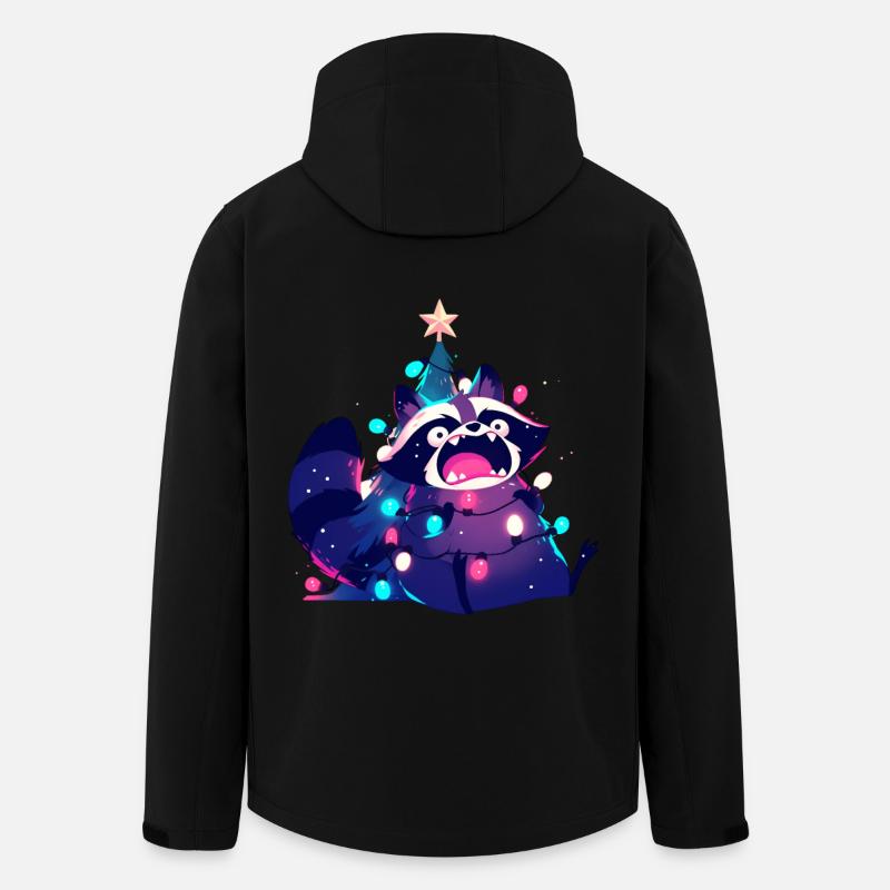 Fée Guirlandes Drôle Raton laveur Noël - Veste softshell homme en polyester recyclé Stanley/Stella - noir