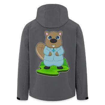 Biber Bräutigam Anzug Hochzeit - Recycelte Männer Softshell-Jacke von Stanley/Stella - Anthrazit - Hinten - AI Model Male 185 light (185cm)