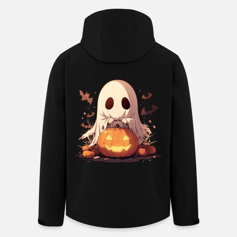 Ghost Ghost Halloween Pumpkin Lantern Gift - Men’s Recycled Softshell Jacket by Stanley/Stella - black