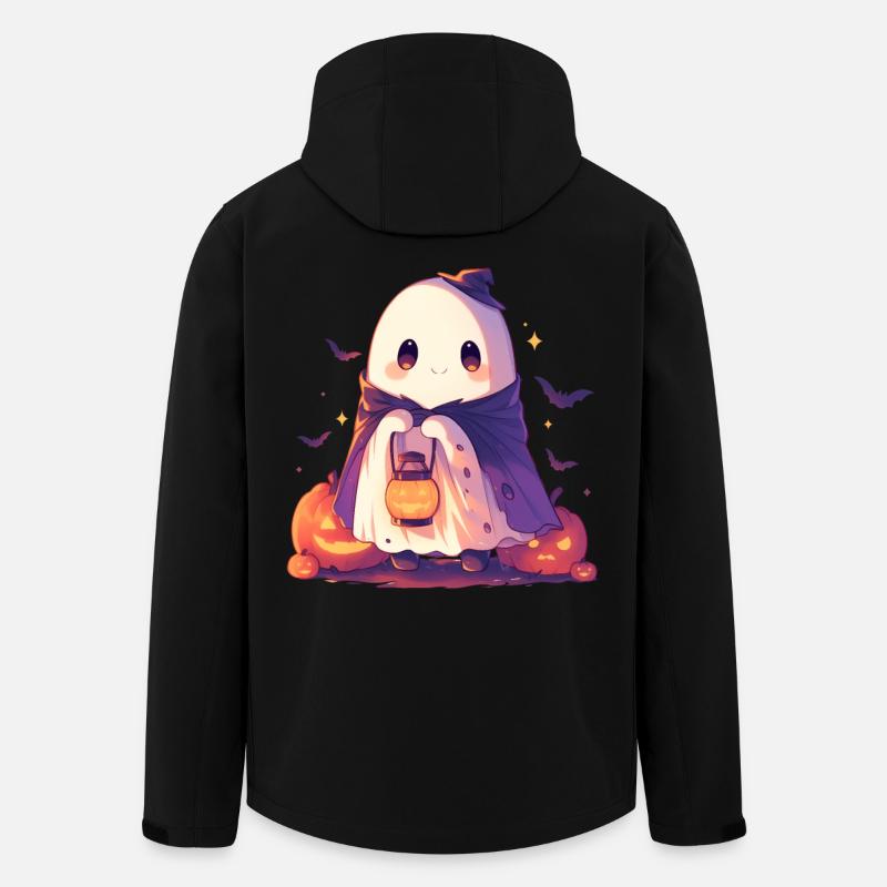Halloween Ghost Ghost Citrouille Cadeau - Veste softshell homme en polyester recyclé Stanley/Stella - noir