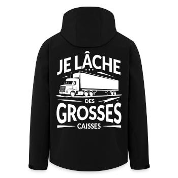 Je lâche des grosses caisses - Veste softshell homme en polyester recyclé Stanley/Stella - noir - Dos - AI Model Male 185 light (185cm)