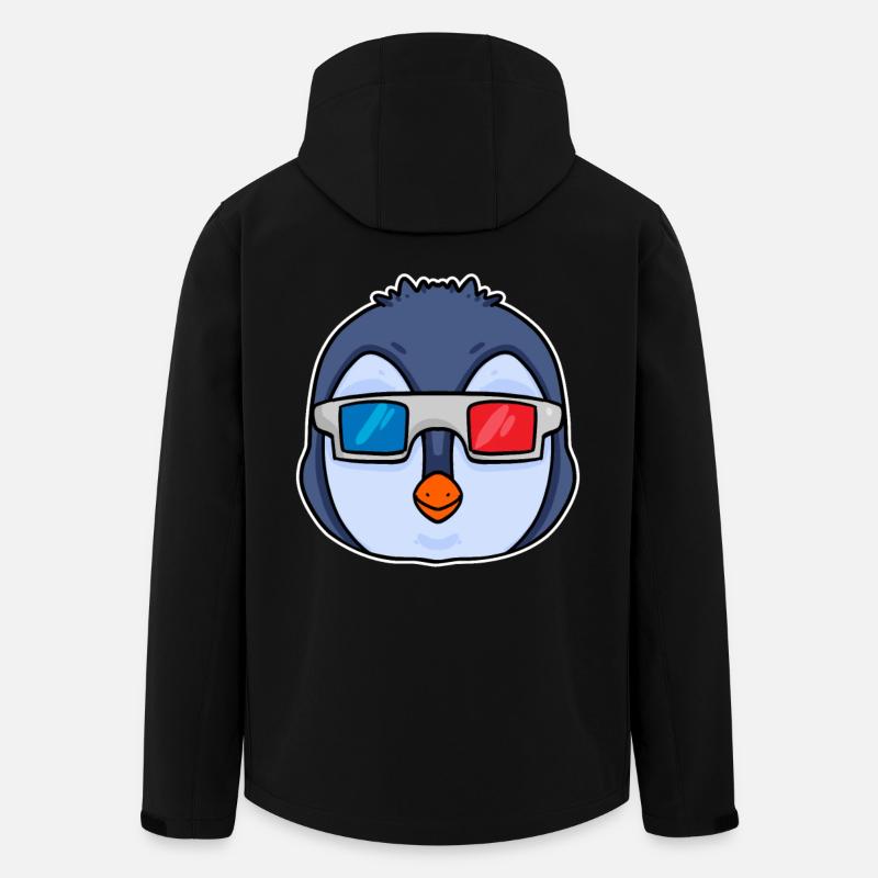 Pingouin Lunettes 3D Cinéma - Veste softshell homme en polyester recyclé Stanley/Stella - noir
