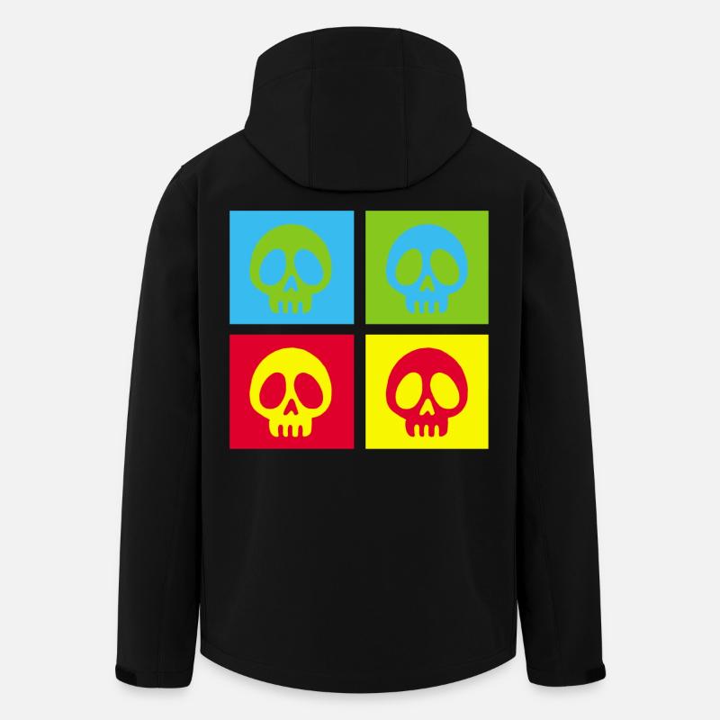 Crâne manga pop art - Veste softshell homme en polyester recyclé Stanley/Stella - noir