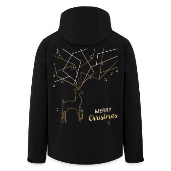 Filigrane de cerf, Joyeux Noël - Veste softshell homme en polyester recyclé Stanley/Stella - noir - Dos - AI Model Male 185 light (185cm)