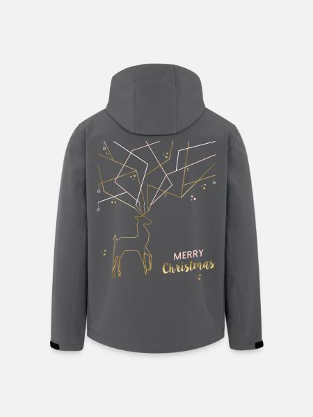 Filigrane de cerf, Joyeux Noël - Veste softshell homme en polyester recyclé Stanley/Stella - noir