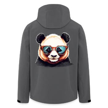 Lässiger Pandakopf mit Sonnenbrille - Recycelte Männer Softshell-Jacke von Stanley/Stella - Anthrazit - Hinten - AI Model Male 185 light (185cm)