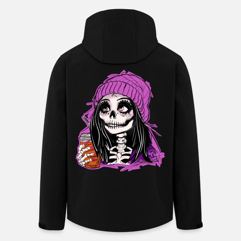 Skelett Mädchen im Lila Hoodie - Recycelte Männer Softshell-Jacke von Stanley/Stella - Schwarz