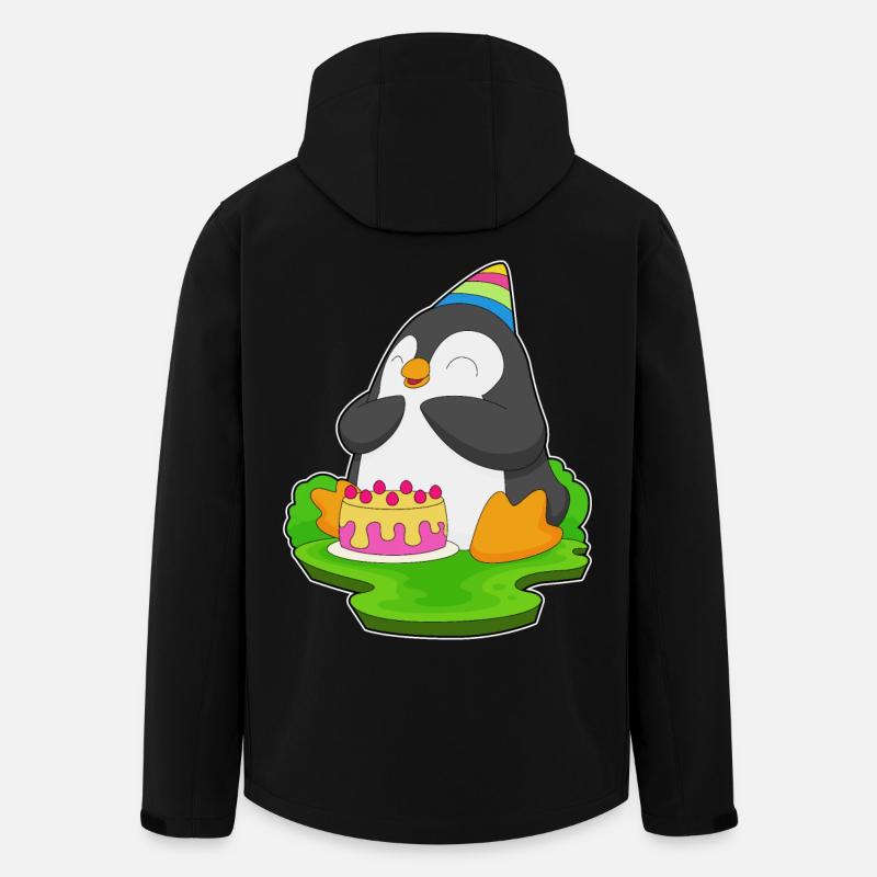 Penguin Birthday Cake - Men’s Recycled Softshell Jacket by Stanley/Stella - black