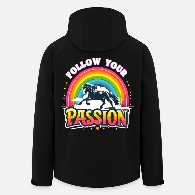 Follow Your Passion Pferd Reiterin - Recycelte Männer Softshell-Jacke von Stanley/Stella - Schwarz