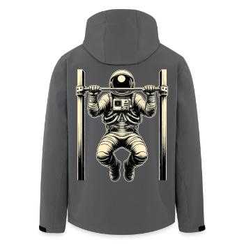 Calisthenics Astronaut Pull-ups Gift - Men’s Recycled Softshell Jacket by Stanley/Stella - anthracite - Back - AI Model Male 185 light (185cm)