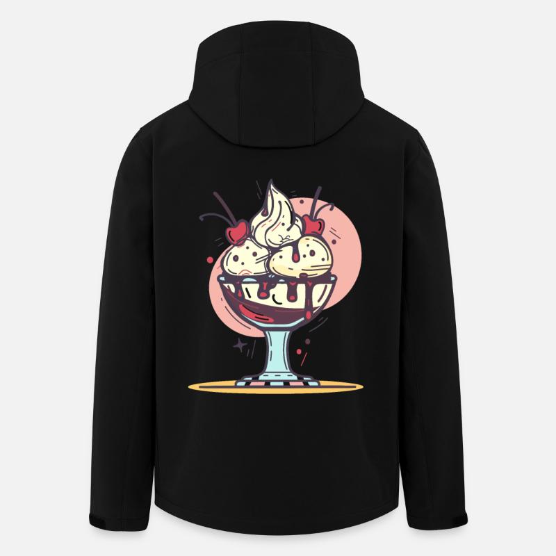 Eiscreme Grafik - Recycelte Männer Softshell-Jacke von Stanley/Stella - Schwarz