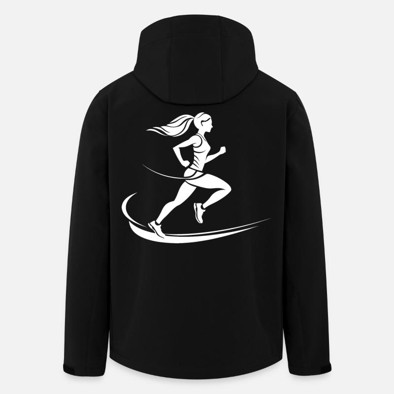 Dessin du coureur - Veste softshell homme en polyester recyclé Stanley/Stella - noir