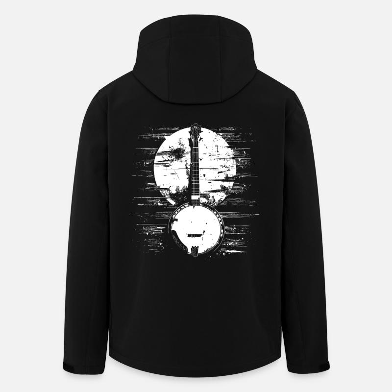 Dessin de banjo - Veste softshell homme en polyester recyclé Stanley/Stella - noir