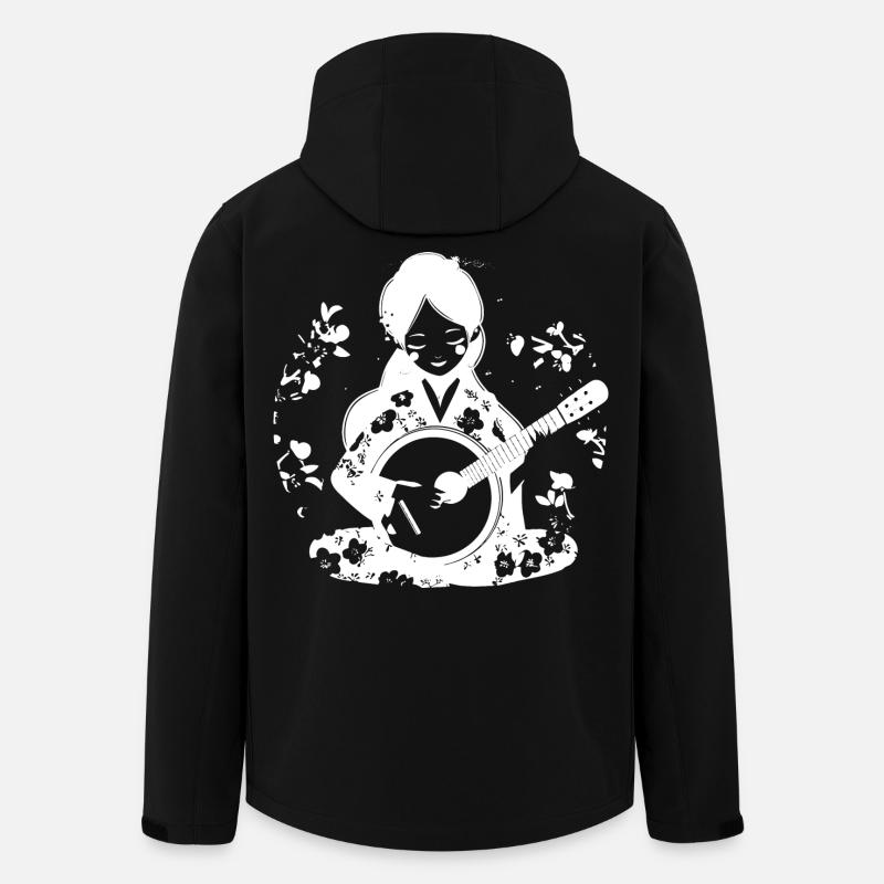 Banjo Player Drawing - Men’s Recycled Softshell Jacket by Stanley/Stella - black