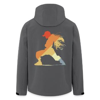Vintage B-Girl - Men’s Recycled Softshell Jacket by Stanley/Stella - black - Back - AI Model Male 185 light (185cm)