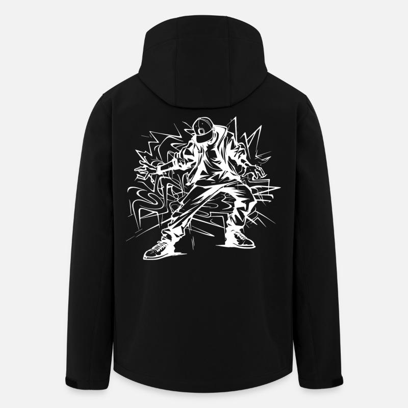 Breakdancer Drawing - Men’s Recycled Softshell Jacket by Stanley/Stella - black