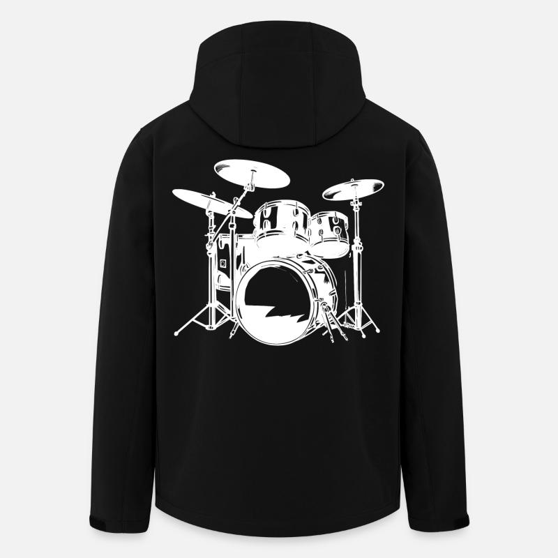 Drumkit Drawing - Men’s Recycled Softshell Jacket by Stanley/Stella - black