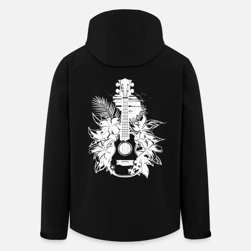 Bande dessinée ukulélé - Veste softshell homme en polyester recyclé Stanley/Stella - noir