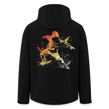 Breakdancer Vintage Look - Veste softshell homme en polyester recyclé Stanley/Stella - noir - Dos - AI Model Male 185 light (185cm)