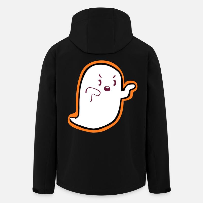Fantôme Kawaii - Design mignon d’Halloween - Veste softshell homme en polyester recyclé Stanley/Stella - noir