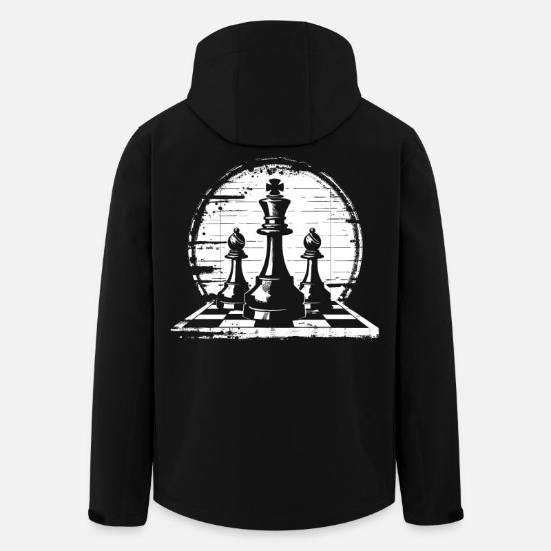Graphiques de pièces d’échecs - Veste softshell homme en polyester recyclé Stanley/Stella - noir