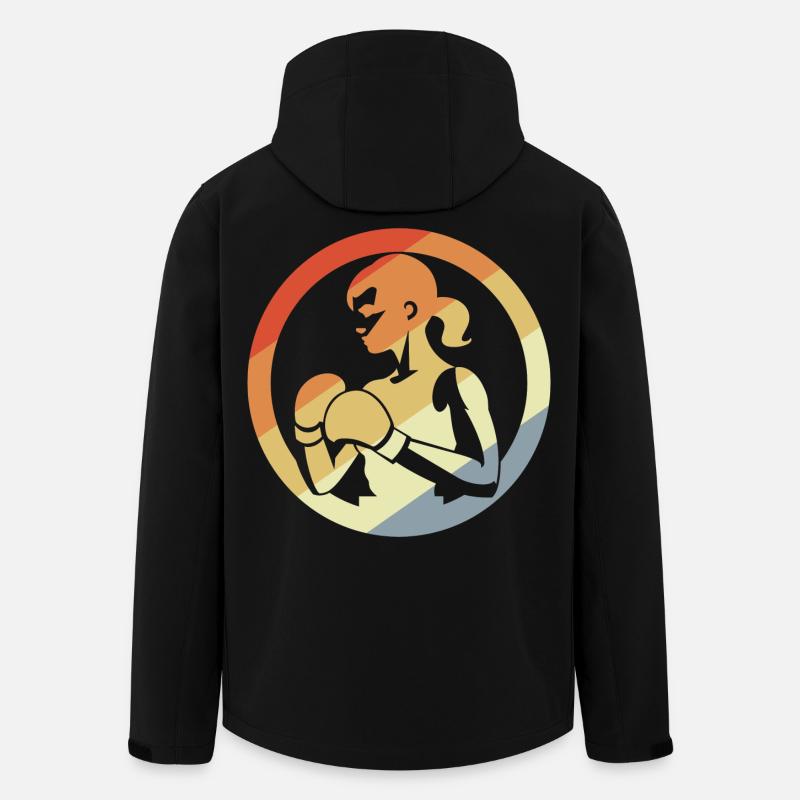 Boxer rétro - Veste softshell homme en polyester recyclé Stanley/Stella - noir