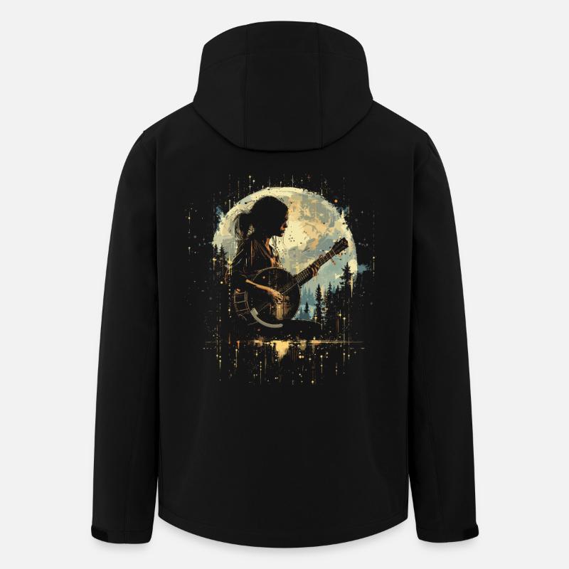 Banjo Player Drawing - Men’s Recycled Softshell Jacket by Stanley/Stella - black