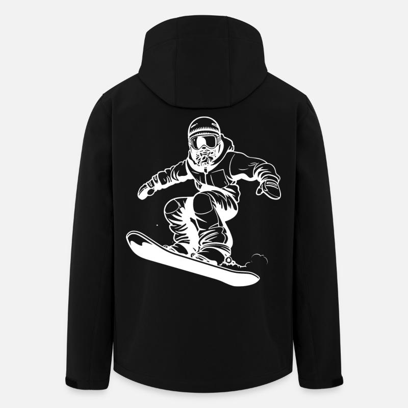 Snowboarder Sketch - Men’s Recycled Softshell Jacket by Stanley/Stella - black