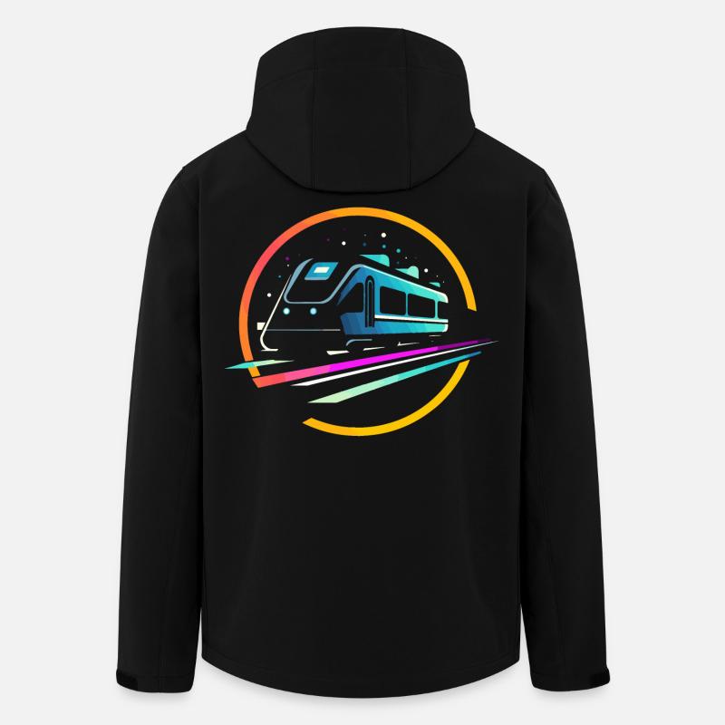 Train Comic - Men’s Recycled Softshell Jacket Discoverer by Stanley/Stella - black