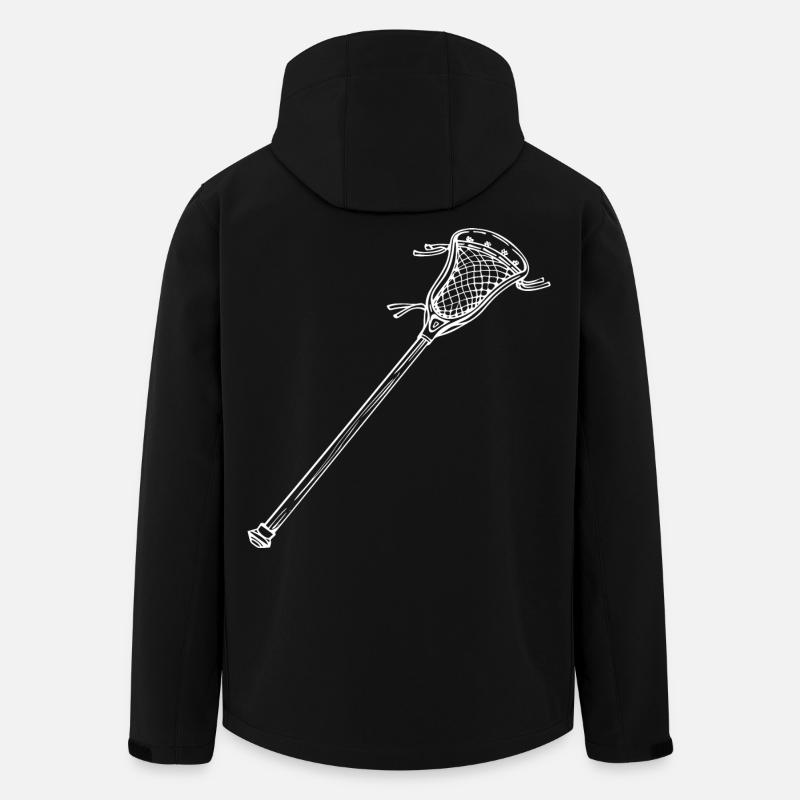 Dessin de batte de crosse - Veste softshell homme en polyester recyclé Stanley/Stella - noir